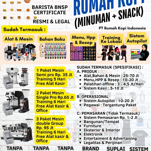 Paket Rumah Kopi Minuman dan Makanan Snack