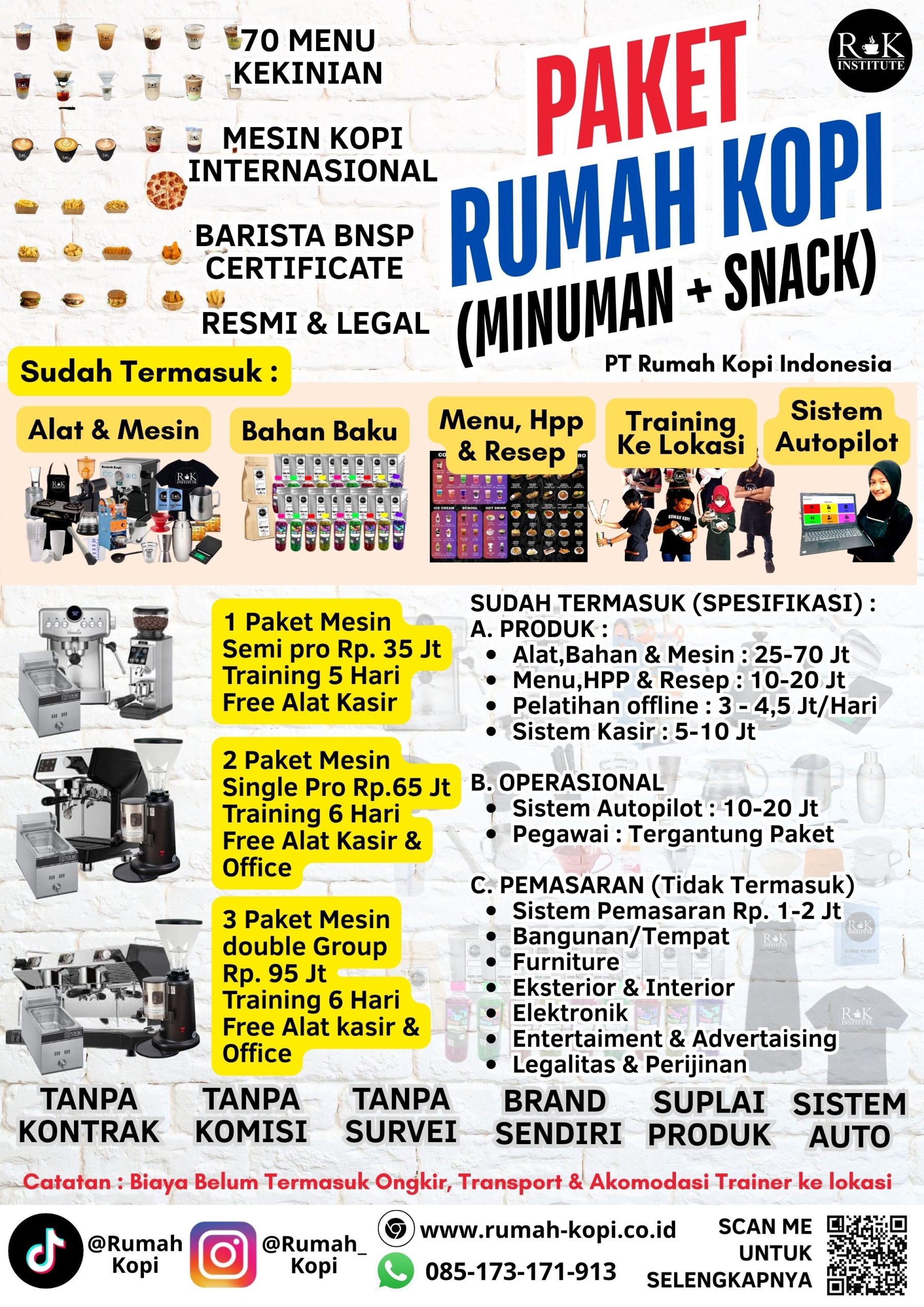 Paket Rumah Kopi Minuman dan Makanan Snack