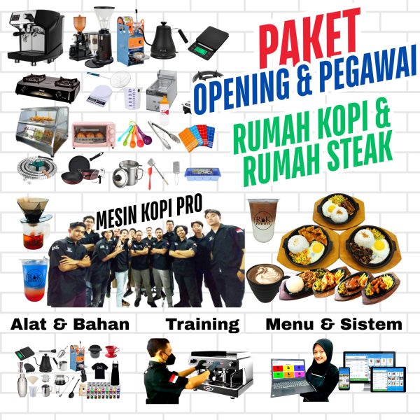 Paket Opening dan Pegawai Rumah Kopi dan Rumah Steak Mesin Kopi pro