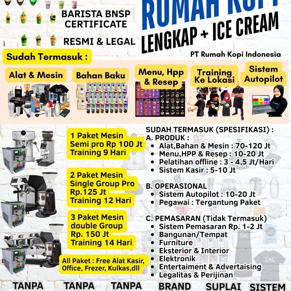 Paket Rumah Kopi Lengkap dengan Ice Cream dan Opening
